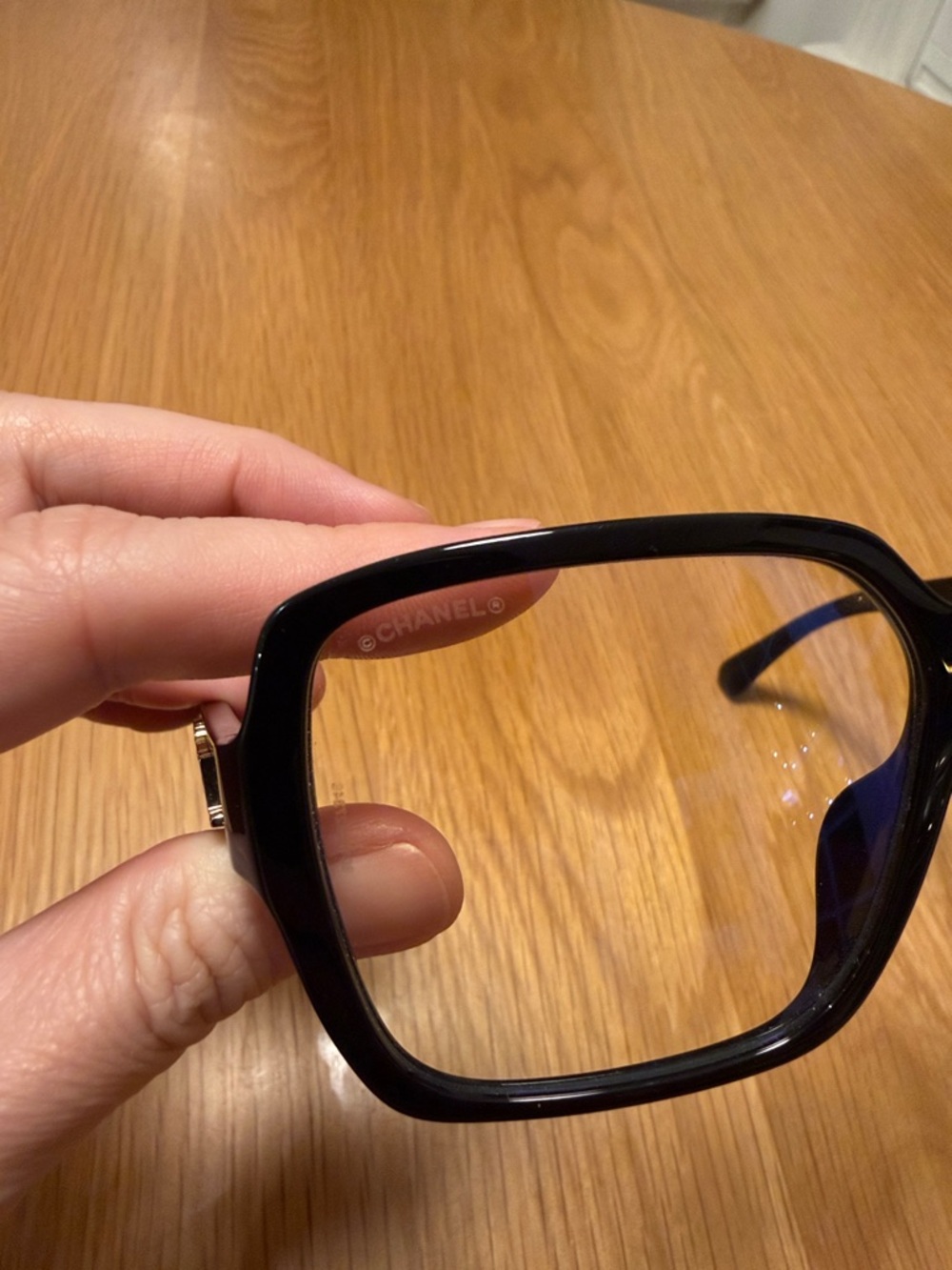 CHANEL SQUARE BLUE LIGHT GLASSES - Picture 4 of 6